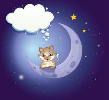 boş bir belirtme çizgisi ile gökyüzünde bir kedi
