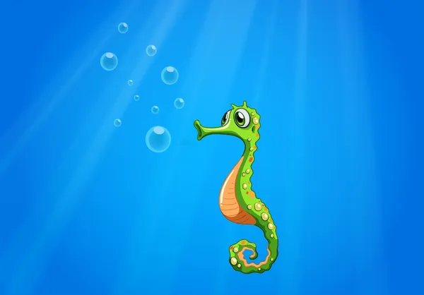 Een seahorse onder de zee — Stockvector