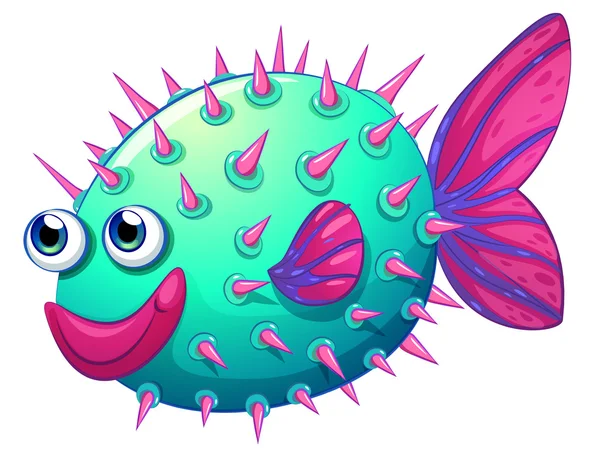 Un pez burbuja colorido — Vector de stock