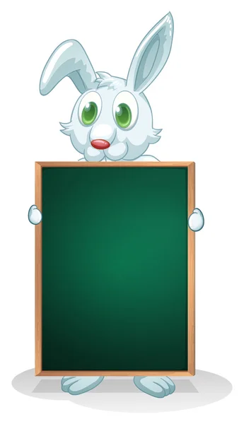 A bunny holding an empty board — Stock Vector