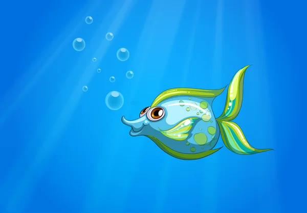 An aqua marine fish — Stock Vector