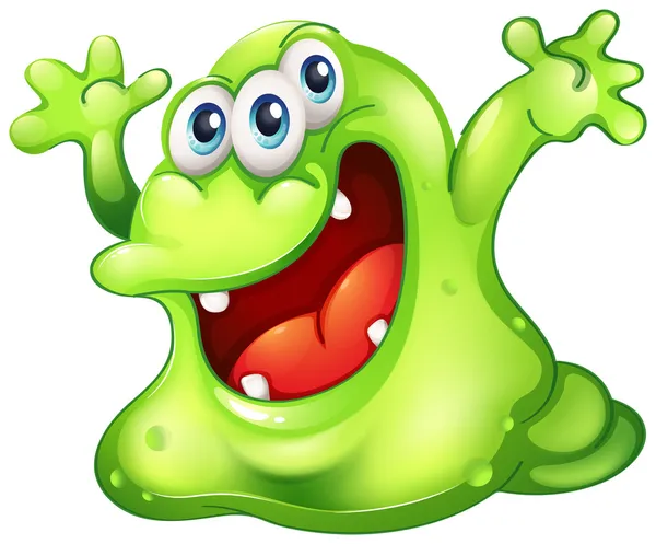 A green slime monster — Stock Vector