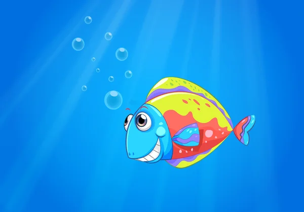 海の下でカラフルな醜い魚 — ストックベクタ