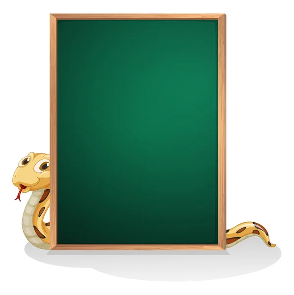 A snake at the back of an empty board — Stock Vector