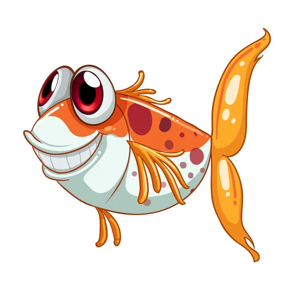 An orange fish with big eyes — Stock Vector