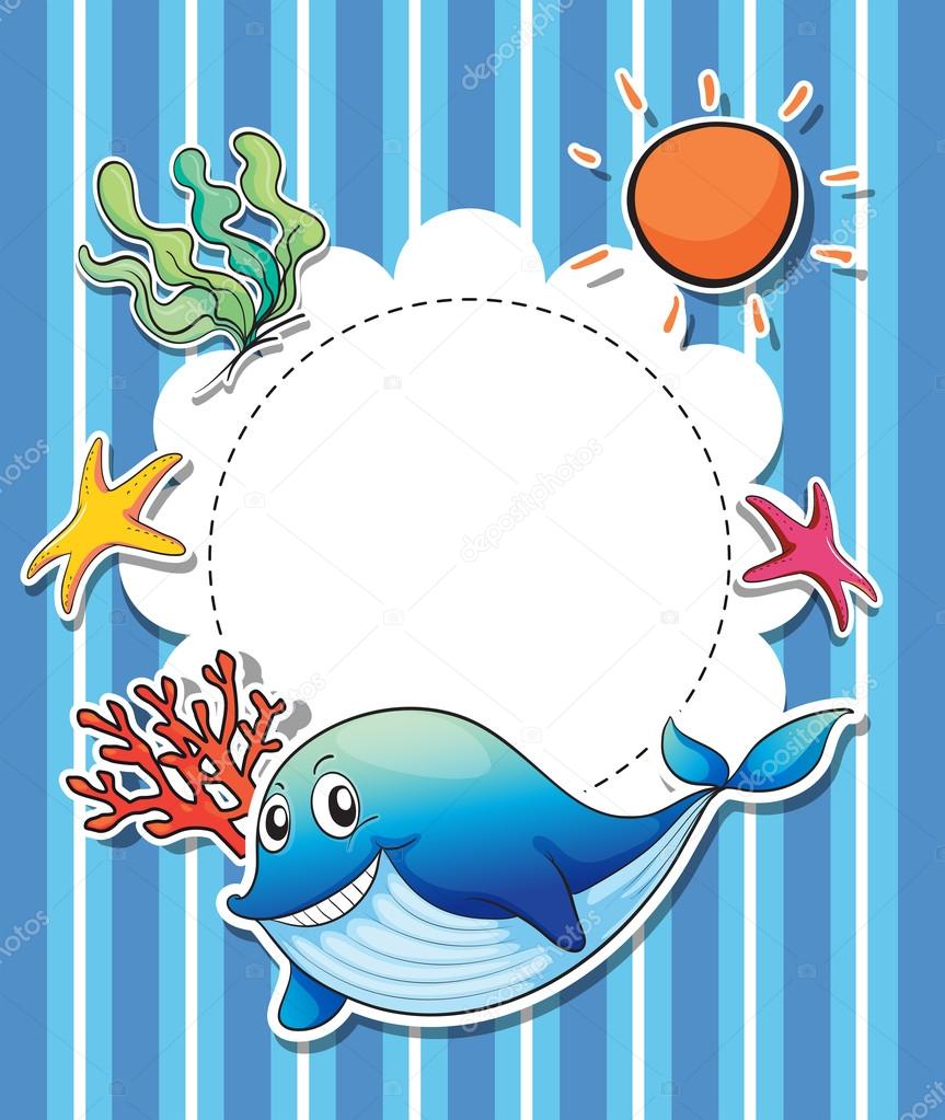 A stationery with a big smiling blue shark