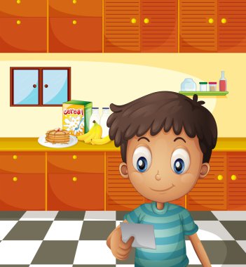 tarifi okurken bir çocuk