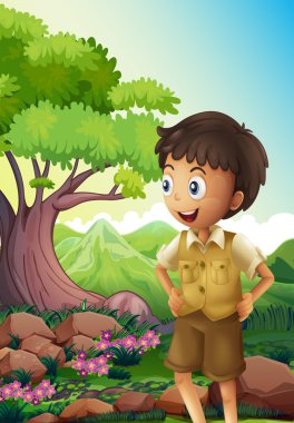 Genç boyscout orman