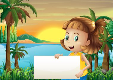 A little girl holding an empty signage
