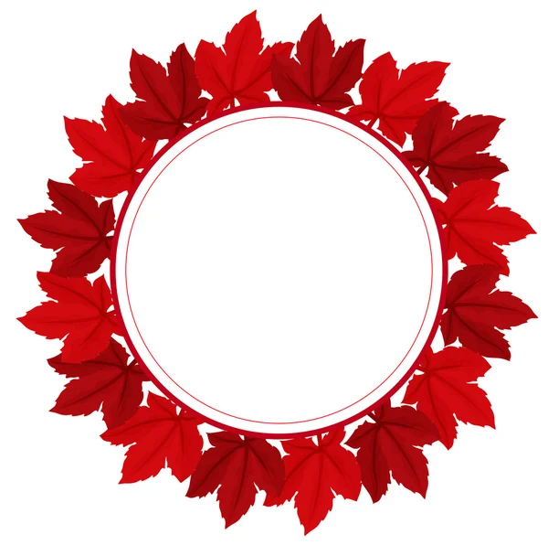 Une bordure feuillue rouge — Image vectorielle