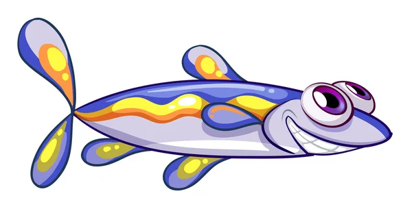 Ein länglicher blauer Fisch — Stockvektor
