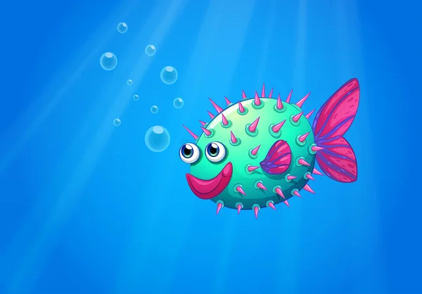 Un poisson-globe souriant — Image vectorielle