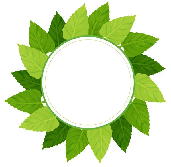 Eine runde grüne Blattrand — Stockvektor