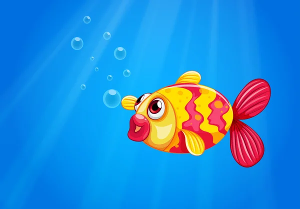 Un poisson boueux au milieu de la mer — Image vectorielle