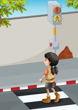 karşıdan karşıya geçerken bir kahverengi ayakkabı ile kız