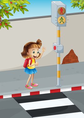 bir sırt çantası ile mutlu bir genç kız