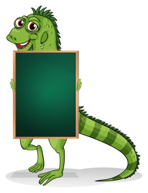 arka tarafta bir iguana ile greenboard