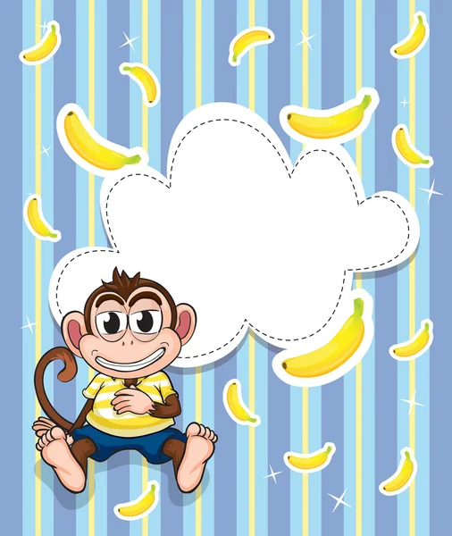 Papelería con mono y plátanos — Archivo Imágenes Vectoriales