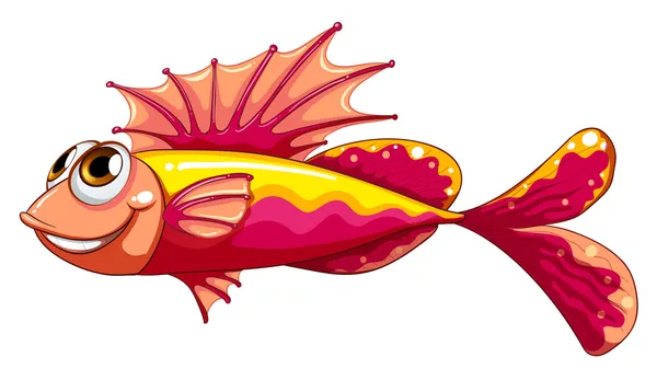 Un poisson coloré souriant — Image vectorielle