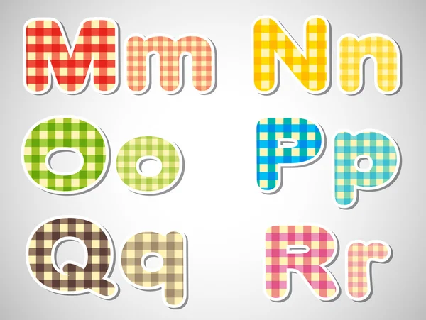 Six lettres à carreaux de l'alphabet — Image vectorielle