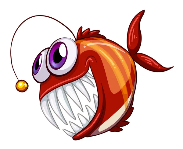 Egy csúnya dühös hal — Stock Vector