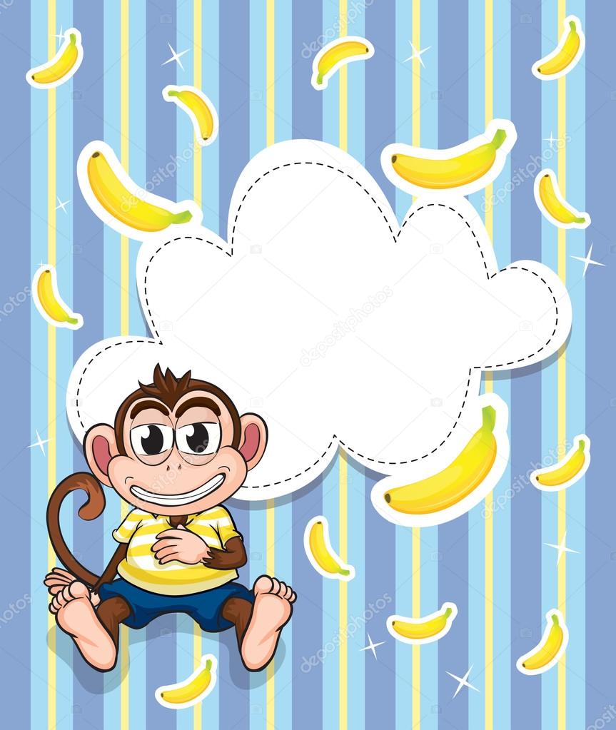 A stationery with a monkey and bananas