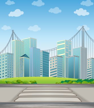 Tall buildings in the city clipart