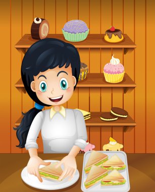sandviç hazırlık mutlu anne