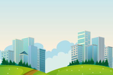 tepelerin yakınında yüksek binalar