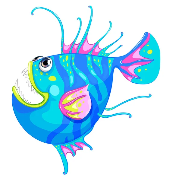 큰 입으로 다채로운 물고기 — 스톡 벡터