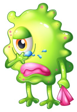 A very sad monster clipart
