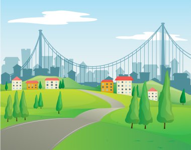 dar bir yol binalar için gidiyor