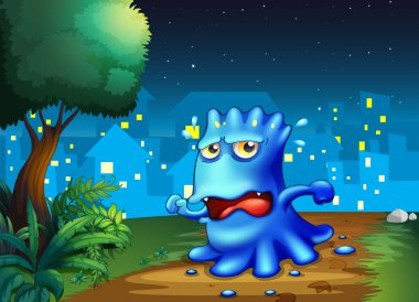 Şehirde dolaşmak korkmuş bir canavar