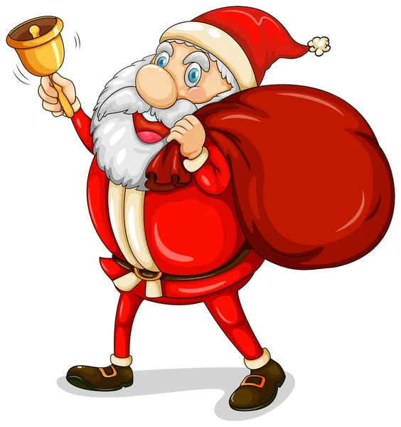Papai Noel com seu saco cheio de presentes — Vetor de Stock