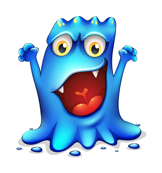 A very angry blue monster — Stock Vector