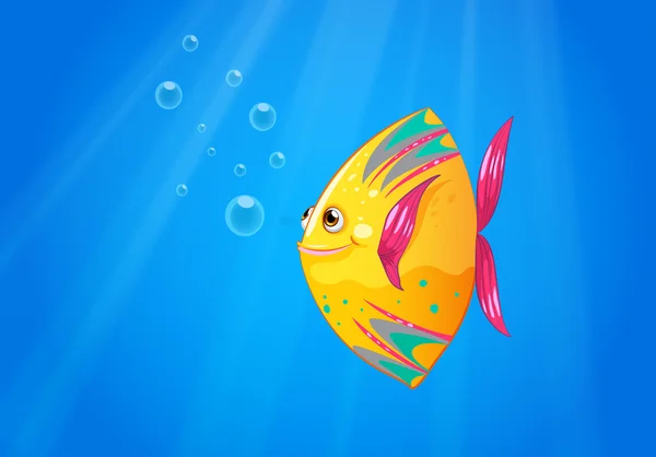 A smiling fish swimming — Stock Vector