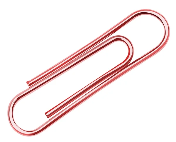 A red paper clip — Stock Vector