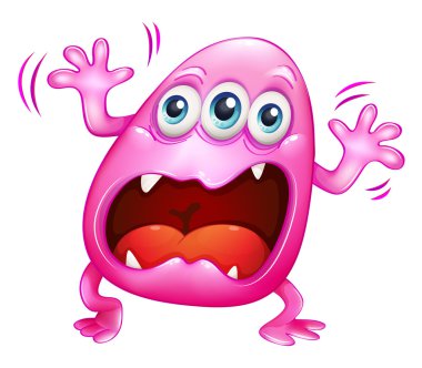 hayal kırıklığı bağıran bir pembe canavar