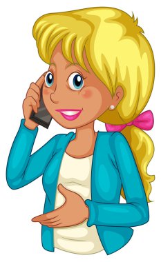 bir cep telefonu kullanarak bir iş kadını