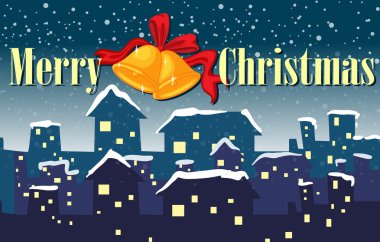 bir köy gösterilen bir Noel işaret