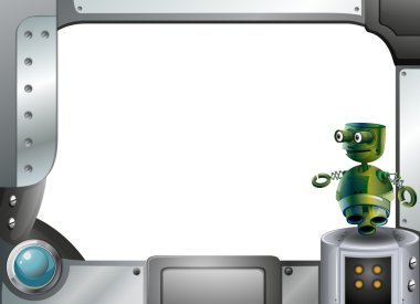 bir robot ile bir metal çerçeve kenarlığı