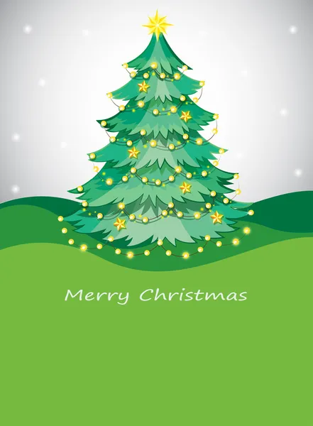 Un arbre de Noël vert avec des lumières de série scintillantes — Image vectorielle