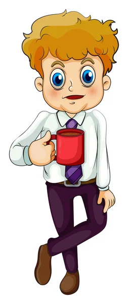 Un hombre de negocios bebiendo café — Vector de stock