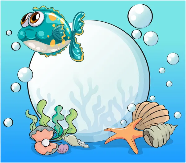 Deniz altında deniz canlılarının — Stok Vektör