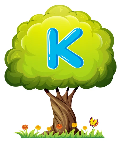 A tree with a letter K — Stock Vector