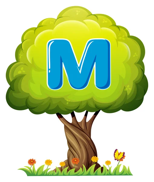 A tree with a letter M — Stock Vector