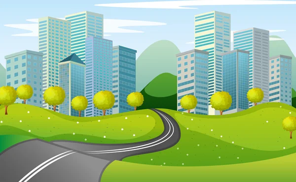 A narrow road in the city — Stock Illustration A narrow road in the city Vector Graphics