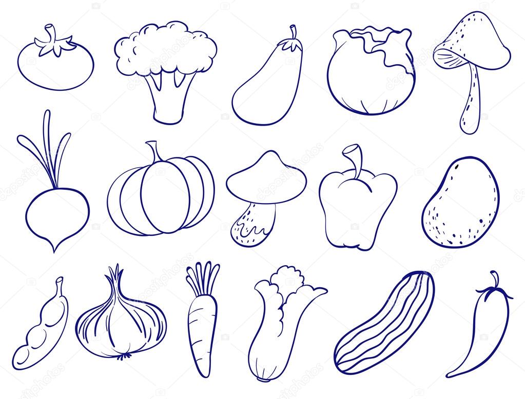 Doodle design of fruits