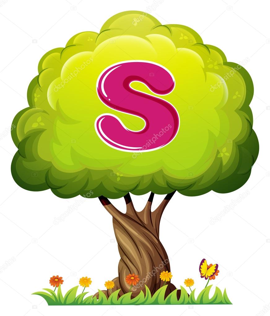 A tree with a letter S