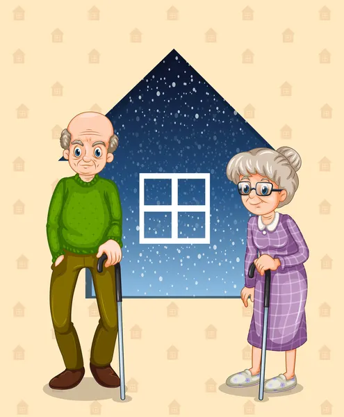 Großvater und Großmutter — Stockvektor